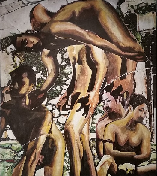 Heng Ravuth, « Naked Walked », acrylique sur toile, 2015-2016