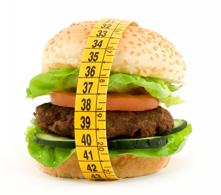 hamburger with meter diet concept
